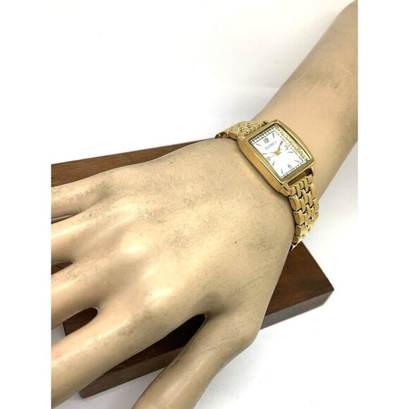 Elgin Women's Watch EG170042 Quartz Mother of Pearl Dial Rectangular Gold Steel - Picture 4 of 13